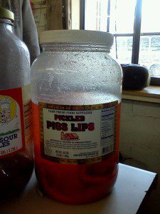 Pickled pigs lips